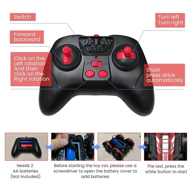 Remote Controls Cars, RC Boat & Sonic 2 Toys, 4WD Off Road Car Stunt 2.4GHz Land Water 2 in 1 Remote Control, RC Cars for Kids Boys-Red