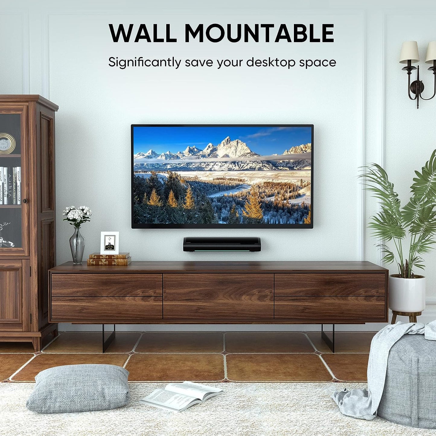 KDMLR Sound Bars for TV, with Bluetooth,Optical, AUX Inputs, 17-Inch Small Speakers with Visual Volume Adjustment & Wall Mountable
