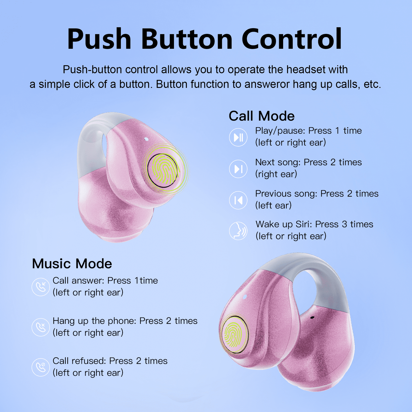 VEAT00L Open-Ear Headphones, Wireless Clip On Earbuds with Digital Display Charging Case 30 Hours Playtime, Lightweight Comfort, Stable Fit, Open-Ear Safety Design for Active and Office Use
