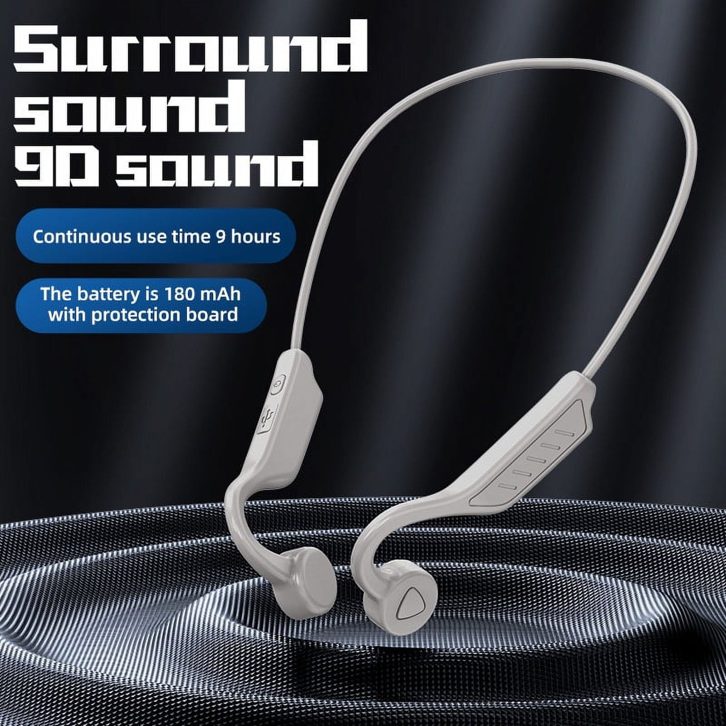 Wireless Earbuds Bluetooth Headphones 48hrs Play Back Sport Earphones with LED Display Over-Ear Buds with Earhooks Built-in Mic Headset for Workout