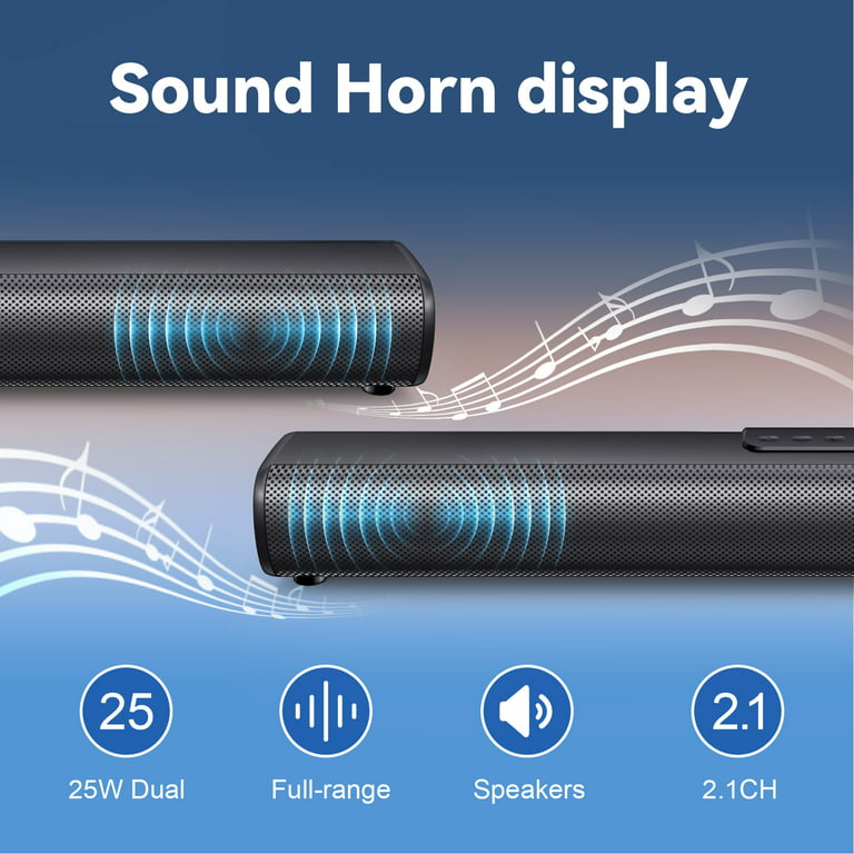 VEAT00L S20L Sound Bars for TV, 3D Surround Sound System TV Sound Bar, 2.1 ch Home Theater Audio with Built-in Subwoofer,50W TV Speakers | HDMI ARC, Bluetooth, Optical, RCA, USB & AUX Wall Mountable