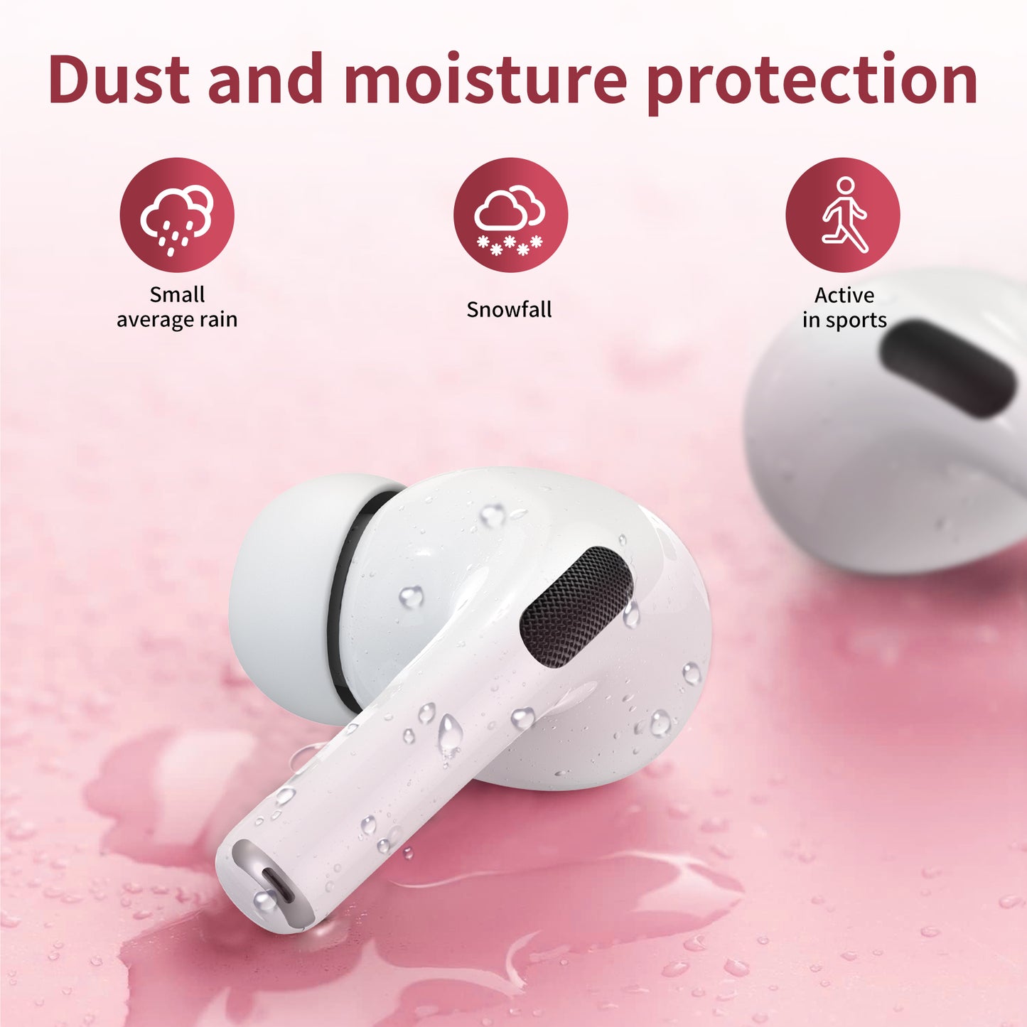 Wireless Bluetooth Touchscreen Earbuds,75H Bass Stereo Ear Buds with 6 EQ Modes,Multifunction LED Full Color Touchscreen Wireless Earphones with ENC Mic,ANC Noise Cancelling/Transparency Mode