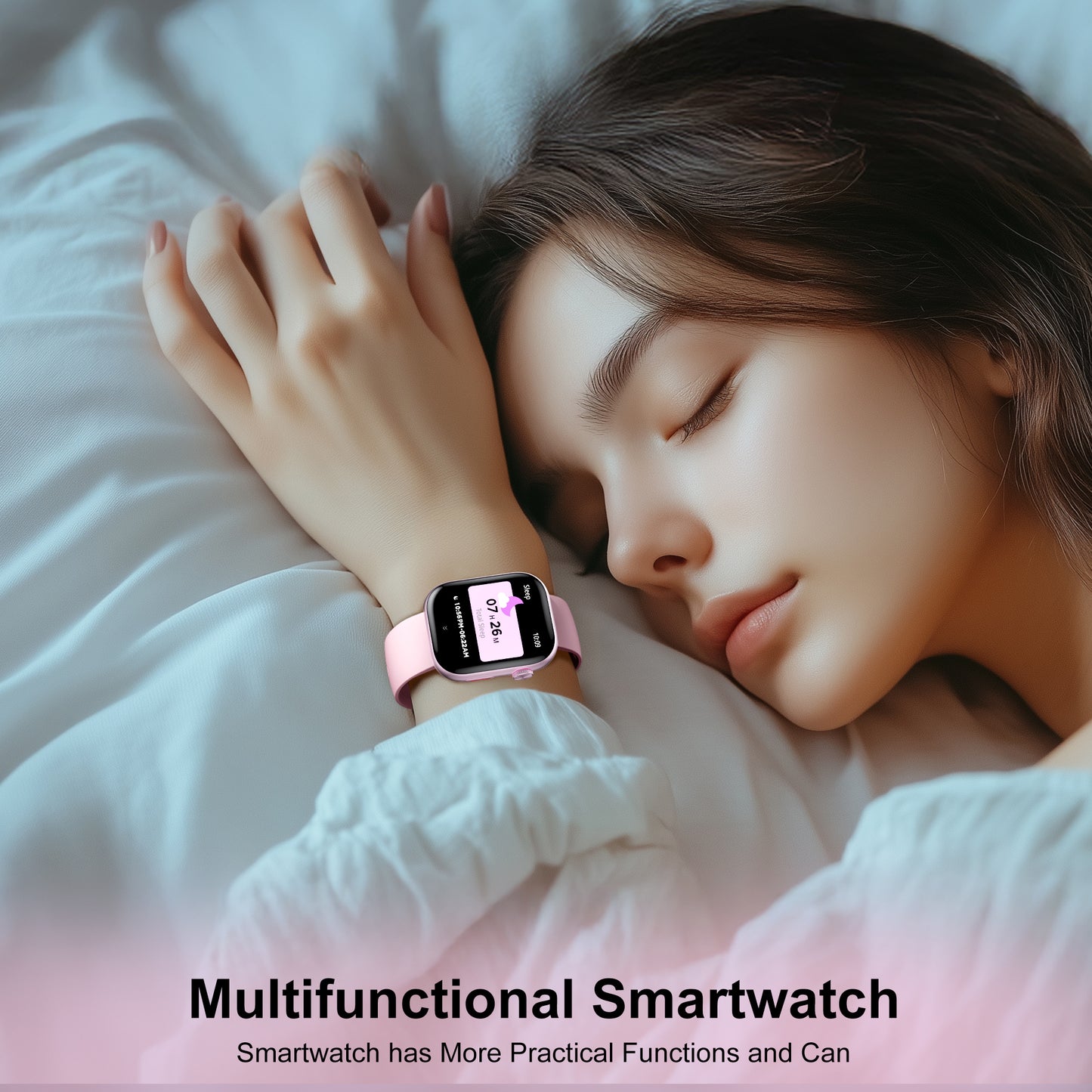 Smart Watch Fitness Tracker, 2.01" HD, Bluetooth Call, IP68 Waterproof, 170+ Sports Modes, Health & Sleep Monitor, for Android iOS, Pink