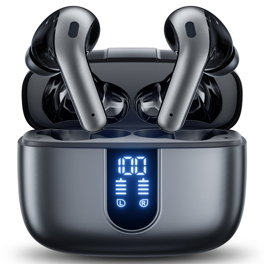 VEAT00L Wireless Earbud, 80Hrs Bluetooth 5.3 Headphones IP7 Waterproof for Sport, Running Wireless Earphones with ENC Noise Cancelling Mics, Deep Bass Over Ear bud with Earhooks for Android, iOS