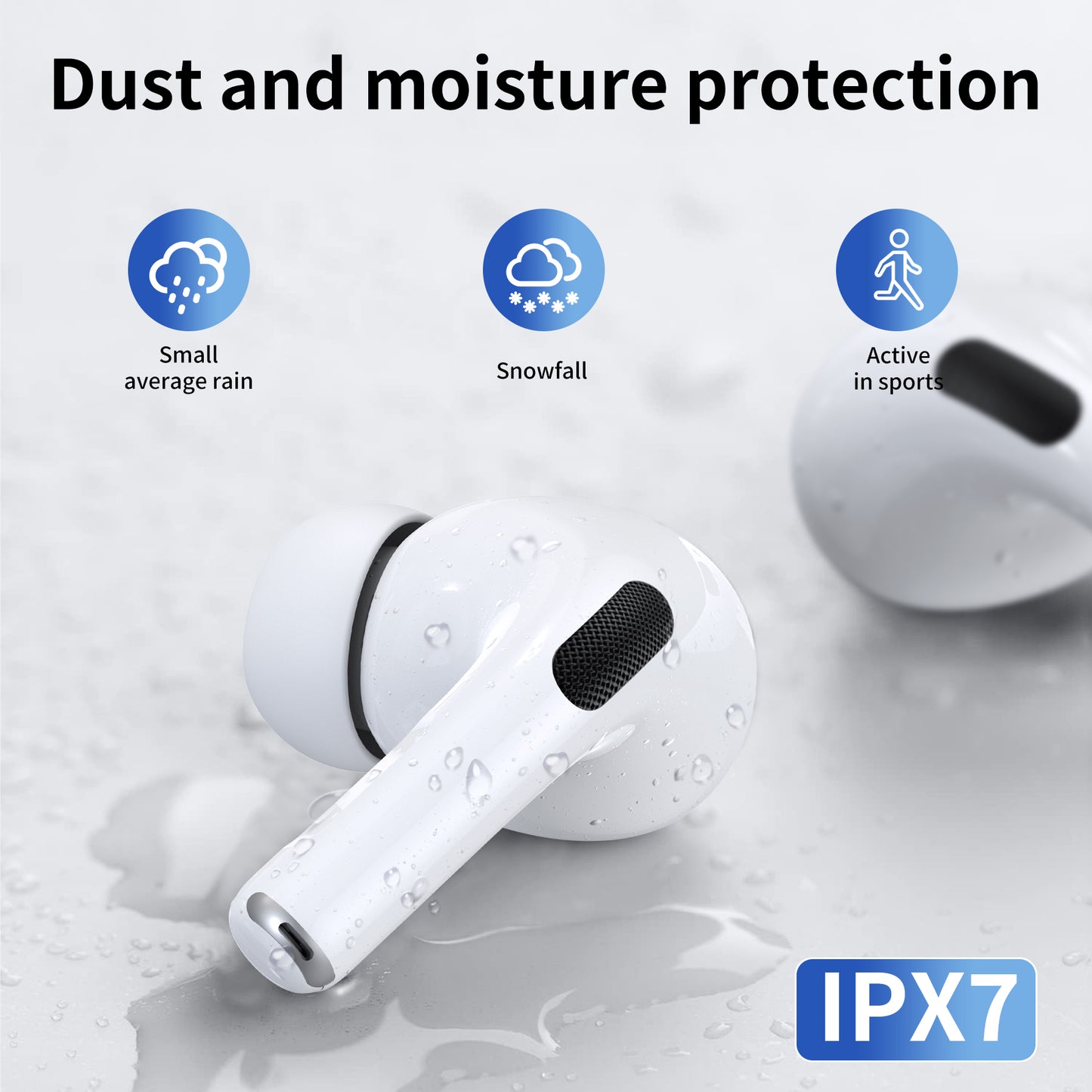 Wireless Bluetooth Touchscreen Earbuds,75H Bass Stereo Ear Buds with 6 EQ Modes,Multifunction LED Full Color Touchscreen Wireless Earphones with ENC Mic,ANC Noise Cancelling/Transparency Mode
