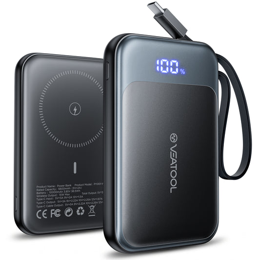 10,000mAh power bank supporting 1.5-hour fast charging; suitable for home backup, outdoor emergencies, and camping.