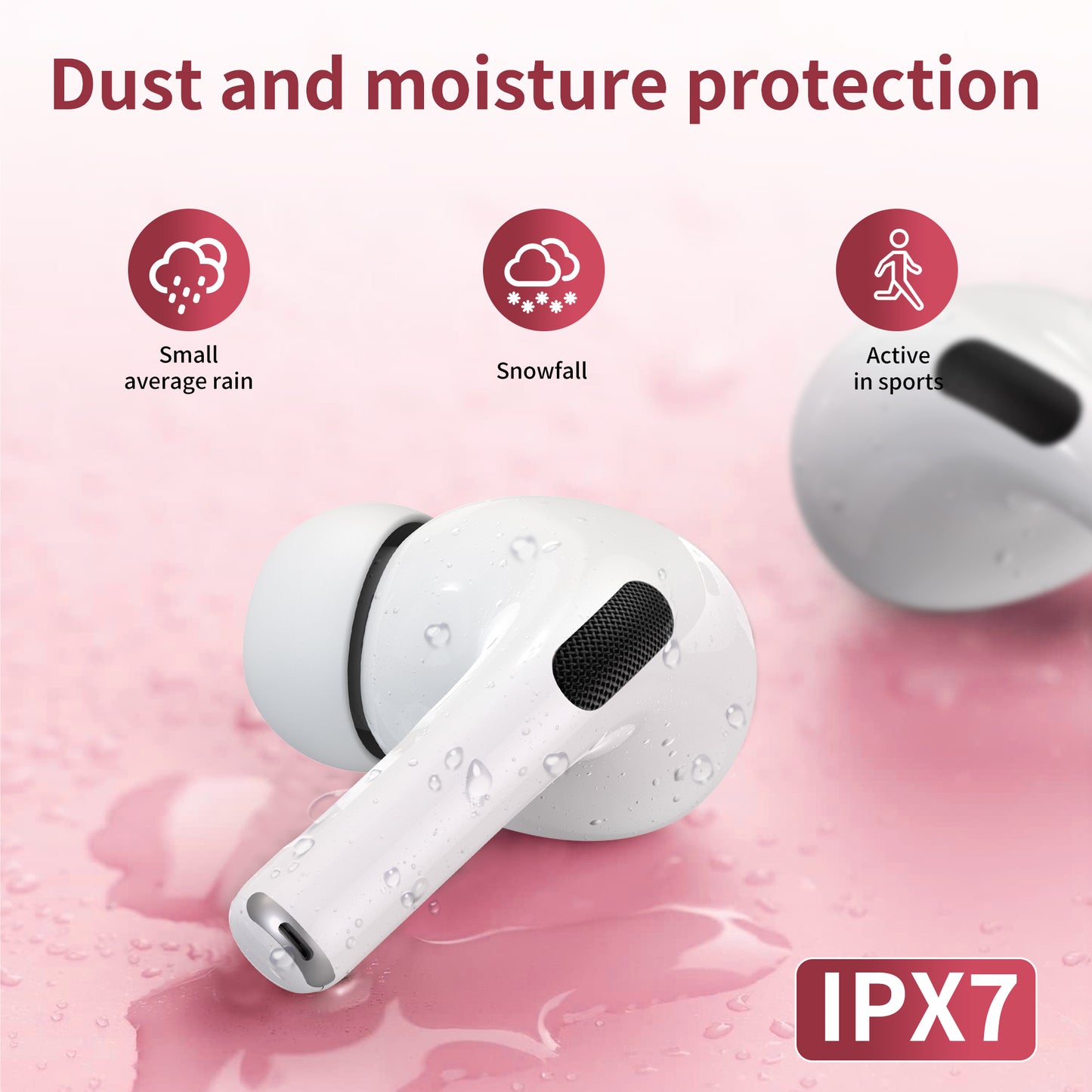 Wireless Bluetooth Touchscreen Earbuds,75H Bass Stereo Ear Buds with 6 EQ Modes,Multifunction LED Full Color Touchscreen Wireless Earphones with ENC Mic,ANC Noise Cancelling/Transparency Mode