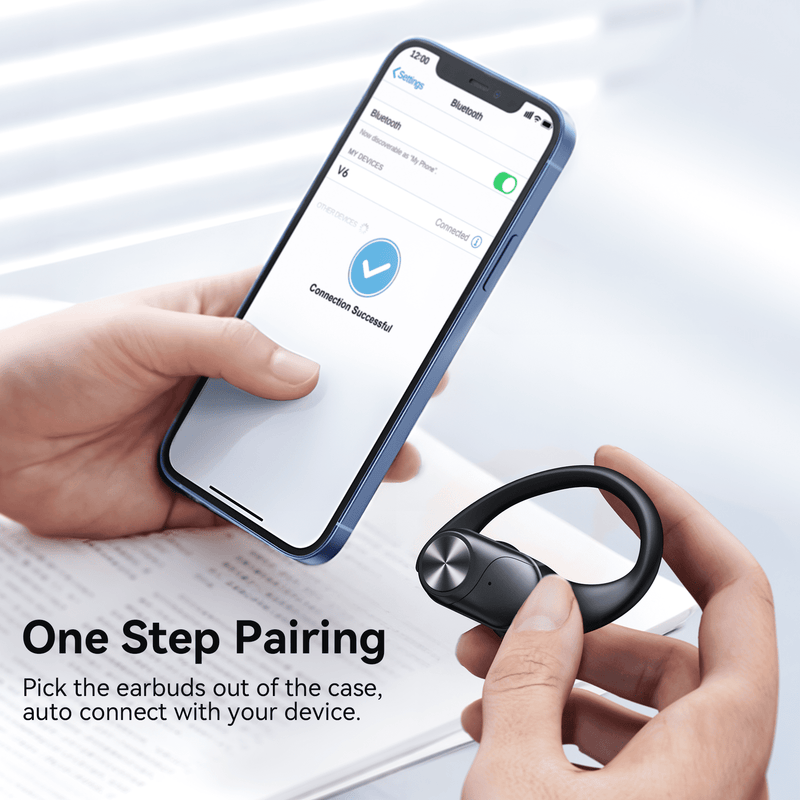 VEAT00L V6 Bluetooth Headphones Wireless Earbuds 88Hrs Playback Sport Ear Buds with Earhook Digital Display Charging Case IPX7 Waterproof Earbud Deep Bass Running Earphones for iOS Android Cellphone
