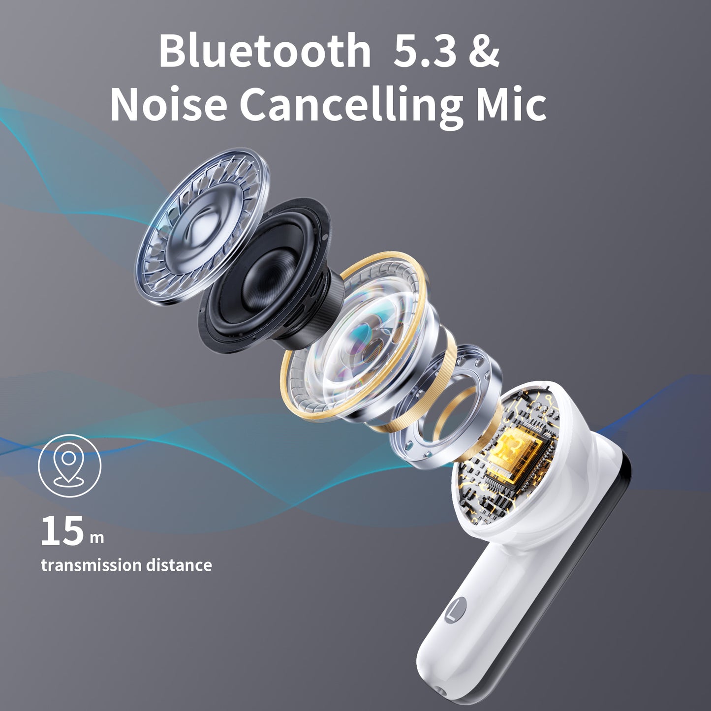 Wireless Earbuds Bluetooth Headphones 48hrs Play Back Sport Earphones with LED Display Over-Ear Buds with Earhooks Built-in Mic Headset for Workout