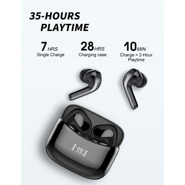 Wireless Earbuds, Bluetooth 5.1 True Wireless Headphones Sports Bluetooth Earphones Over-Ear Noise Cancelling Earbuds with LED Display Over-Ear Buds with Earhooks Built-in Mic Headset for Workout