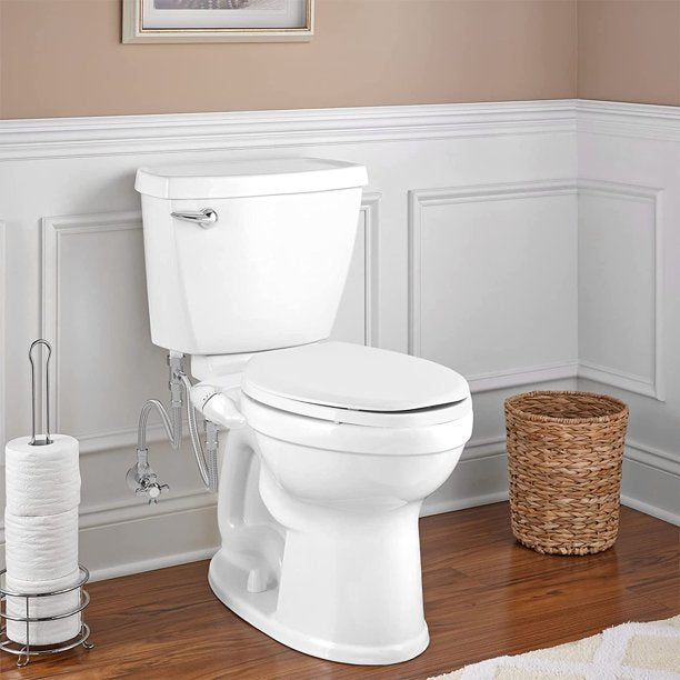 KDMLR Toilet Bidet Non-Electric Bidet Toilet Attachment Dual Nozzles for Frontal/Rear Wash, Adjustable Pressure Control, Sliver/White