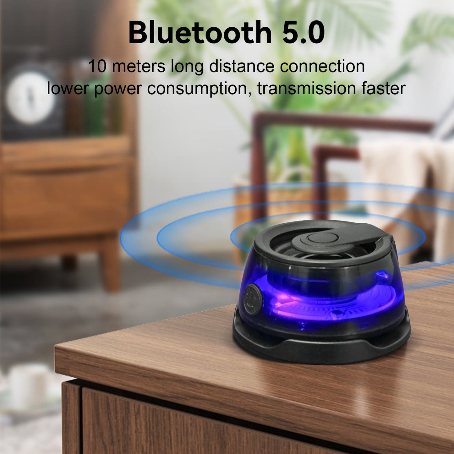 Bluetooth Speakers,Portable Wireless Speaker with 5W Stereo Sound, LED Colorful Lights,Magnetic base,Portable Speaker for Home Game Party Beach Camping