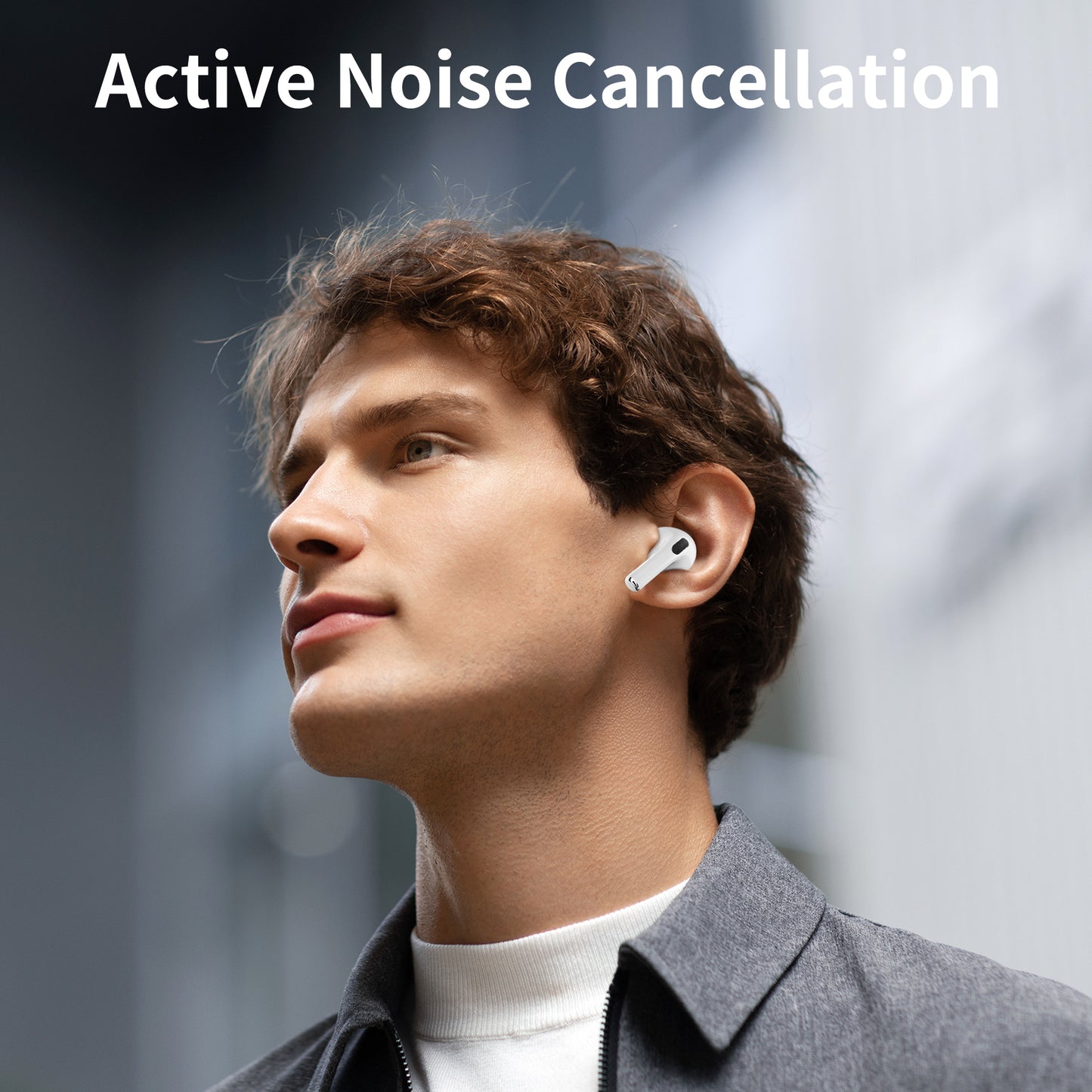 Wireless Bluetooth Touchscreen Earbuds,75H Bass Stereo Ear Buds with 6 EQ Modes,Multifunction LED Full Color Touchscreen Wireless Earphones with ENC Mic,ANC Noise Cancelling/Transparency Mode