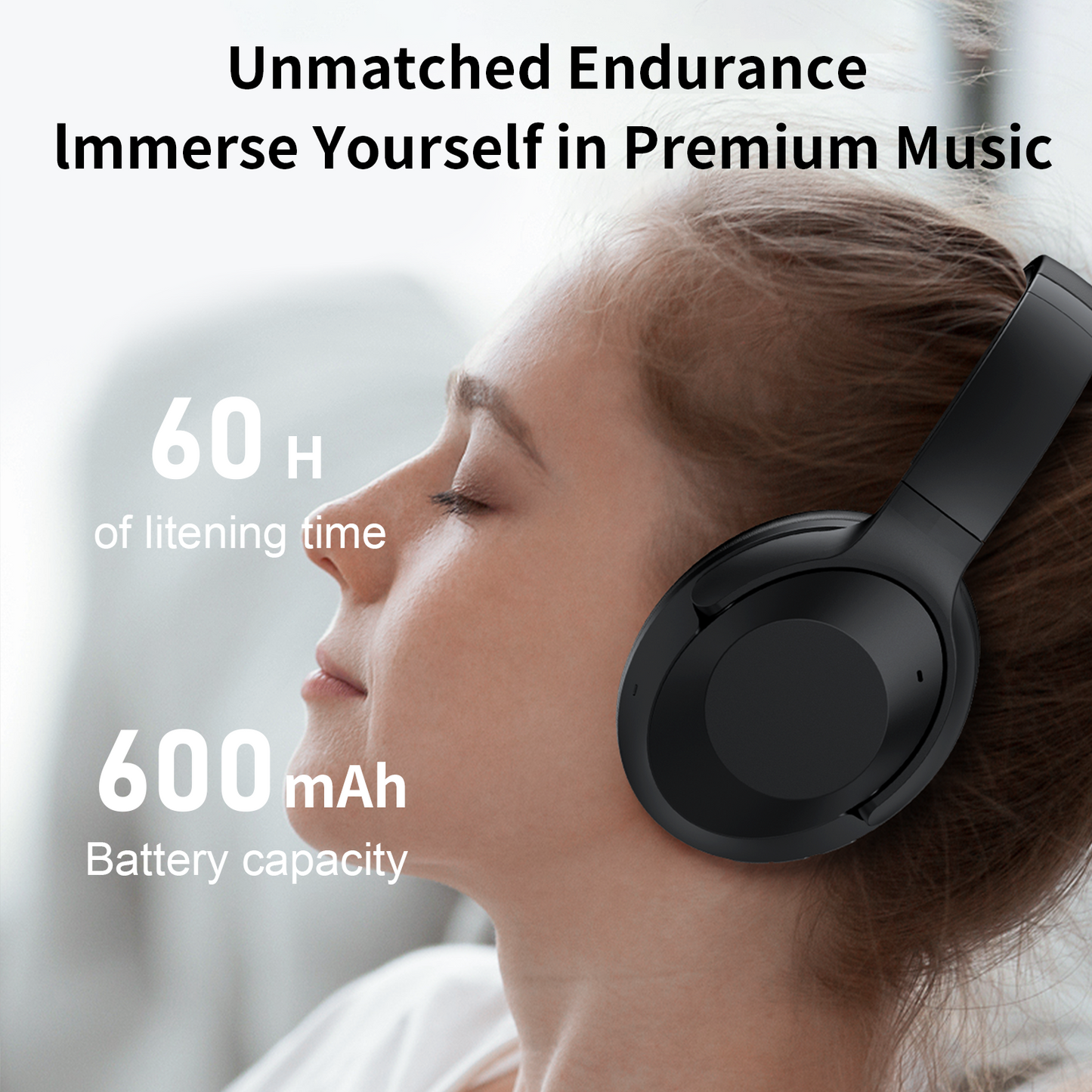 Wireless Over Ear Bluetooth Headphones, Active Noise Cancelling, HiFi Stereo Sound for Travel Work Laptop PC Cellphone