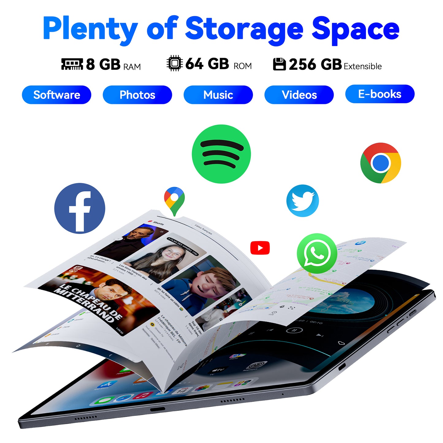 VEAT00L Android 14 Tablet ,10.51inch Tablets, Octa Core, 8GB RAM +64GB ROM ( 256GB Expand ), FHD IPS 1920 * 1200,6000mAh Battery, 2.4/5Ghz WiFi,GPS, Dual Sim Slot,Case&Stylus,Widevine L1,Split Screen