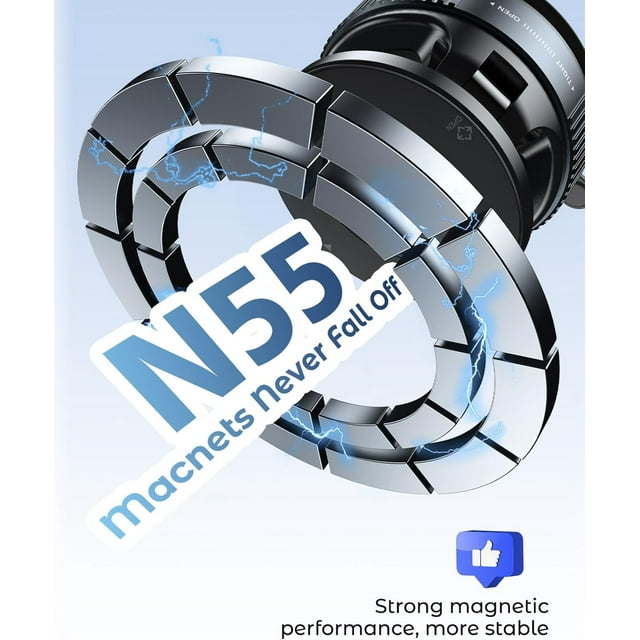 Vacuum Magnetic Suction Cup Phone Mount for Magsafe, 360° Adjustable Magnetic Phone Holder, Pocket Size Foldable Portable Cell Phone Holders for Your Car for All Smartphones & All Car Models