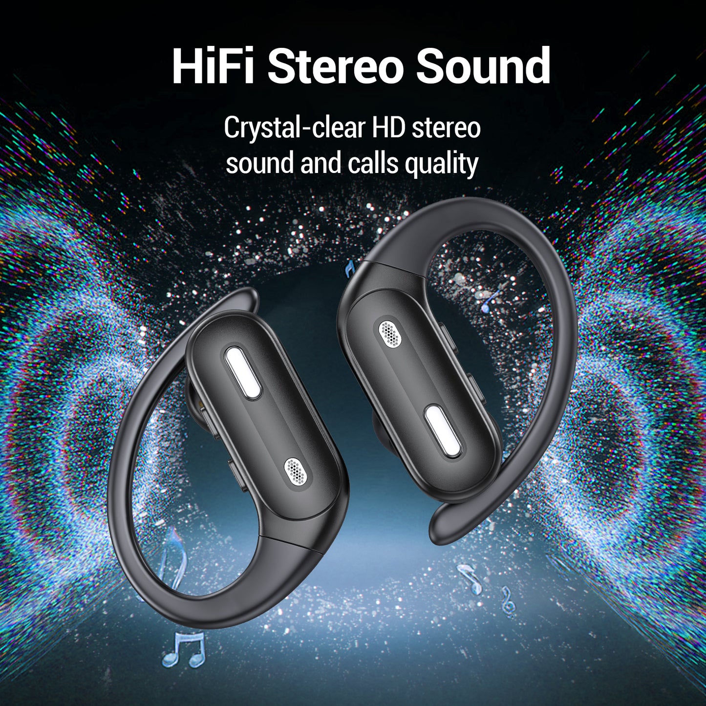 VEAT00L Wireless Earbuds Bluetooth Headphone Sport, Bluetooth 5.4 Earbud, 72Hrs Earphone with Earhook, Noise Cancelling Mic, IP7 Waterproof Headset for Workout/Running