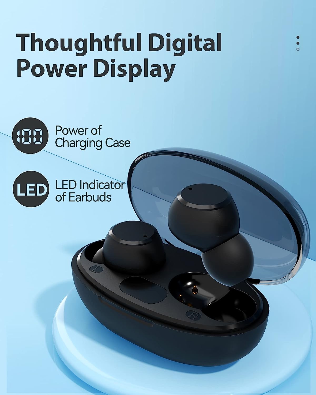 T62 Bluetooth 5.3 Wireless Bluetooth Earbuds - Hybrid Active Noise Cancelling ENC in-Ear Headphones with Wireless Charging Case for Music and Calls - Superior Sound Quality and Comfort