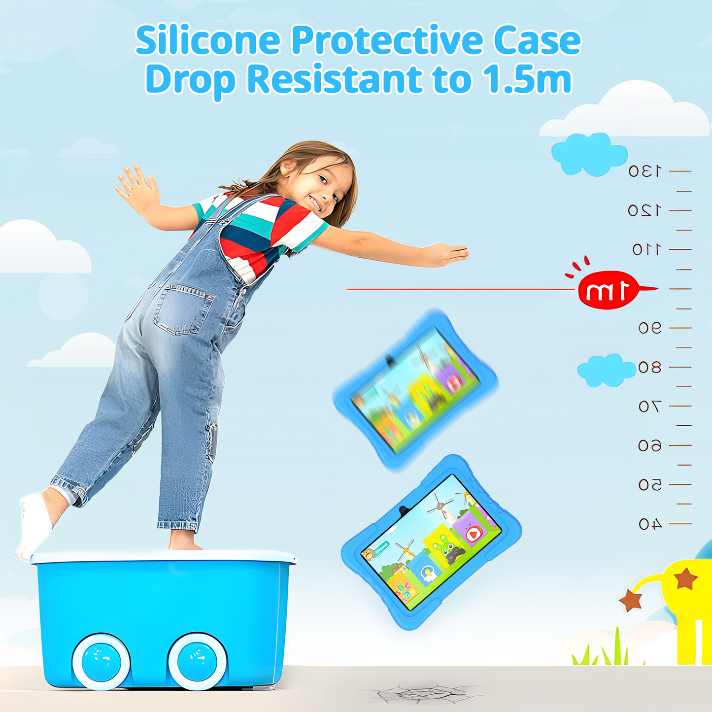 OKE Kids Tablet 11 Inch Tablet for Kids Android 14 Toddler Tablet 8GB RAM 64GB ROM Octa-Core Fast-Charging Battery Toddler Tablet with EVA Case, YouTube, WiFi 6, Parental Control, GMS