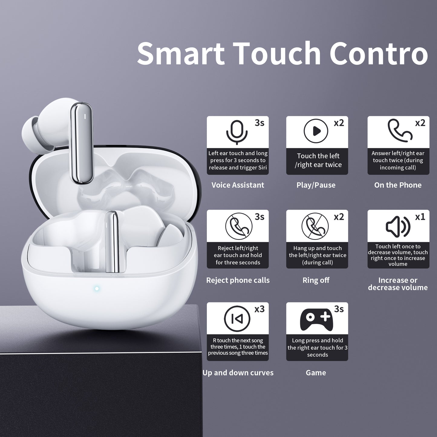 Wireless Earbuds Bluetooth Headphones 48hrs Play Back Sport Earphones with LED Display Over-Ear Buds with Earhooks Built-in Mic Headset for Workout