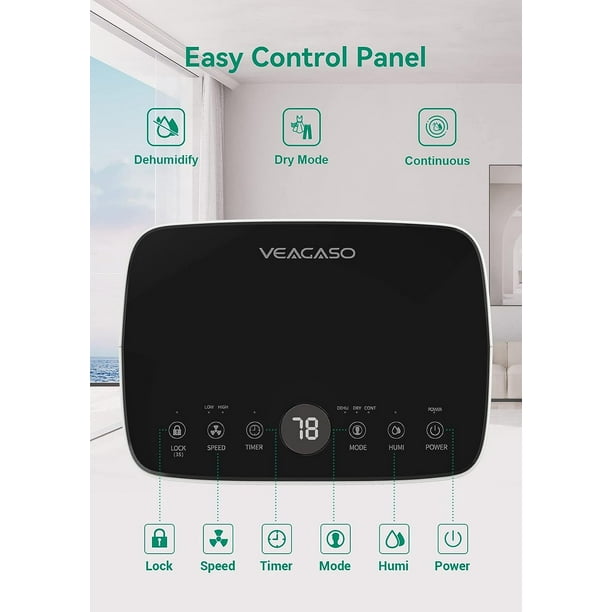 30 Pint Dehumidifiers for Home with Drain Hose, KDMLR 2,500 Sq.Ft Dehumidifier for Basement, Large Room, Bathroom, Three Operation Modes, Intelligent Humidity Control, Dry Clothes, 24HR Timer