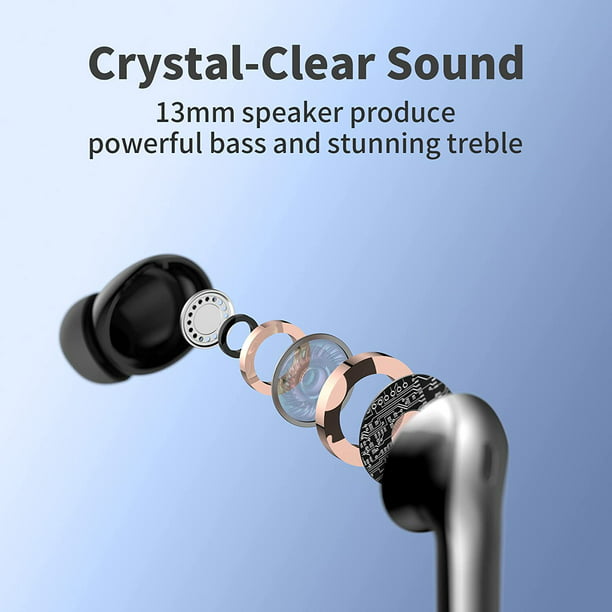 Wireless Earbuds Bluetooth Headphones 48hrs Play Back Sport Earphones with LED Display Over-Ear Buds with Earhooks Built-in Mic Headset for Workout