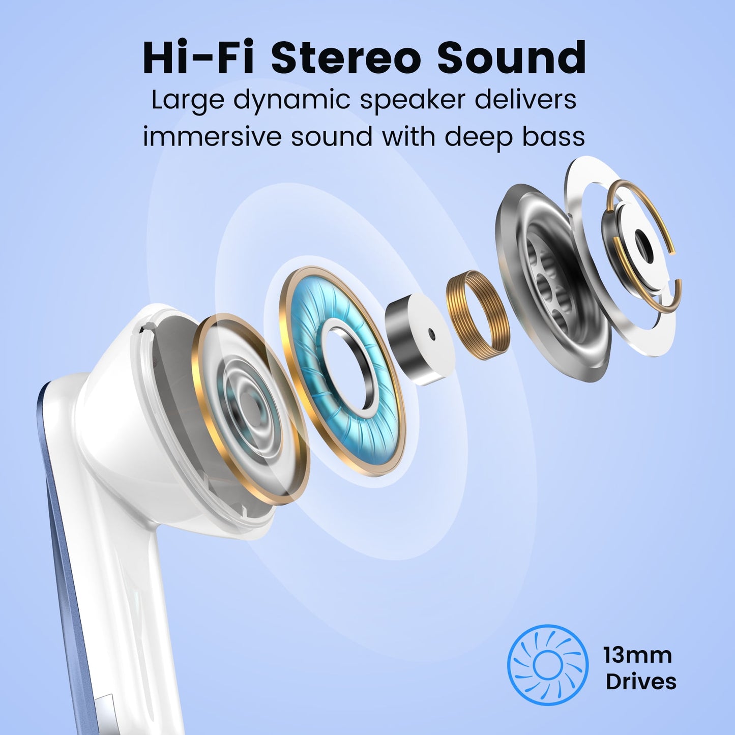 VEAT00L P91 Wireless Earbuds, Bluetooth Headphones V5.4 Stereo Ear buds with Noise Cancelling Mics, 60H Playback Mini Case with Dual LED Display, IP7 Waterproof in-Ear Earphones for Android iOS