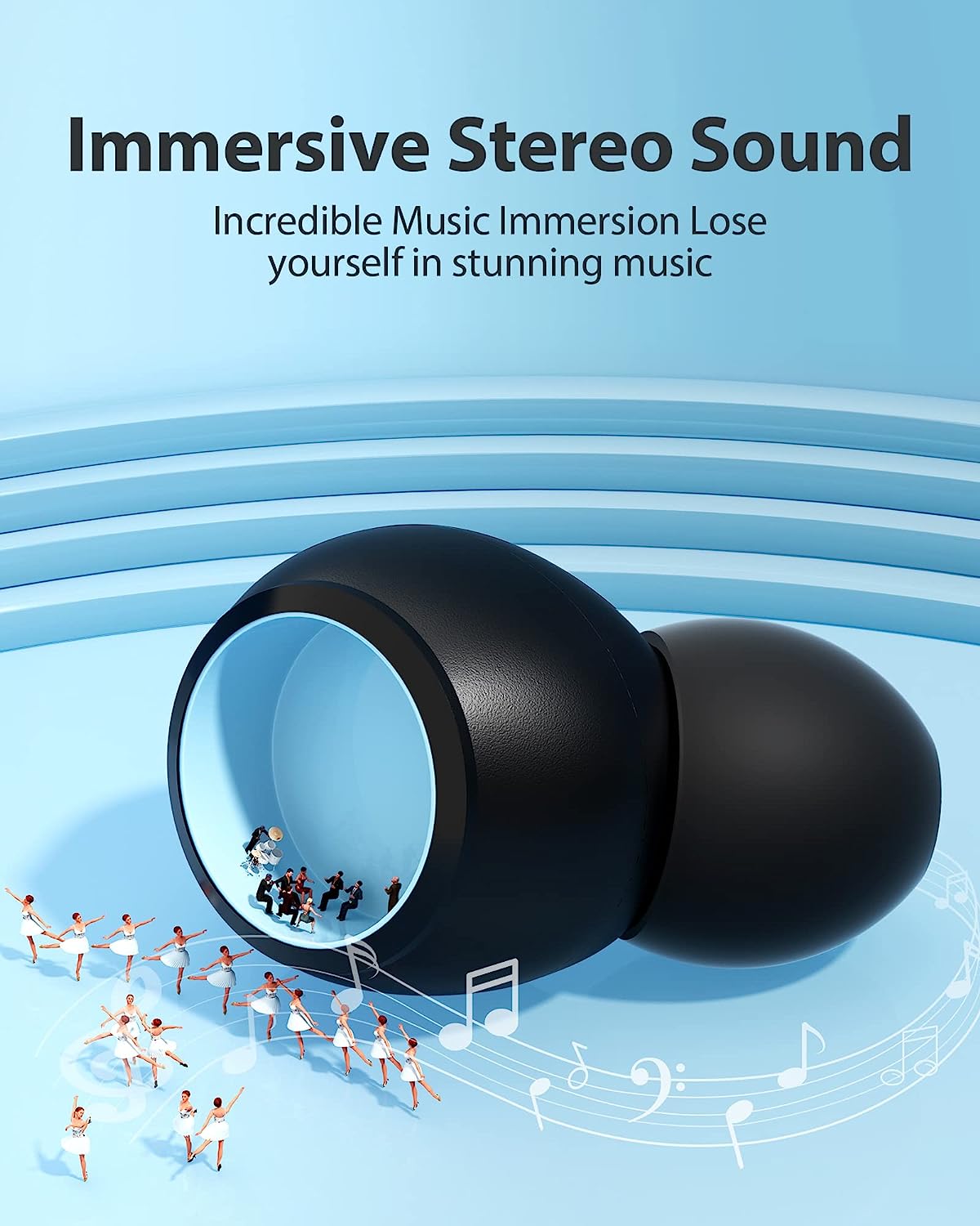 T62 Bluetooth 5.3 Wireless Bluetooth Earbuds - Hybrid Active Noise Cancelling ENC in-Ear Headphones with Wireless Charging Case for Music and Calls - Superior Sound Quality and Comfort
