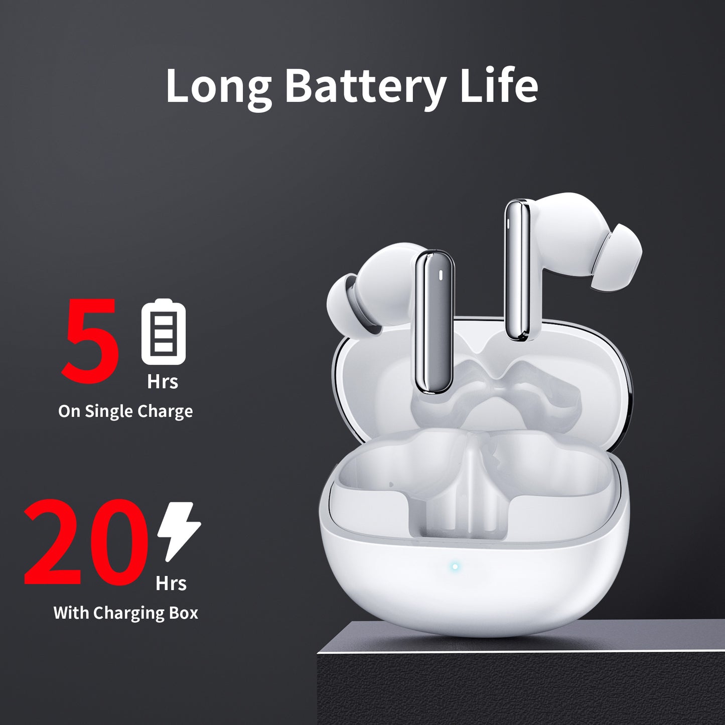 Wireless Earbuds Bluetooth Headphones 48hrs Play Back Sport Earphones with LED Display Over-Ear Buds with Earhooks Built-in Mic Headset for Workout
