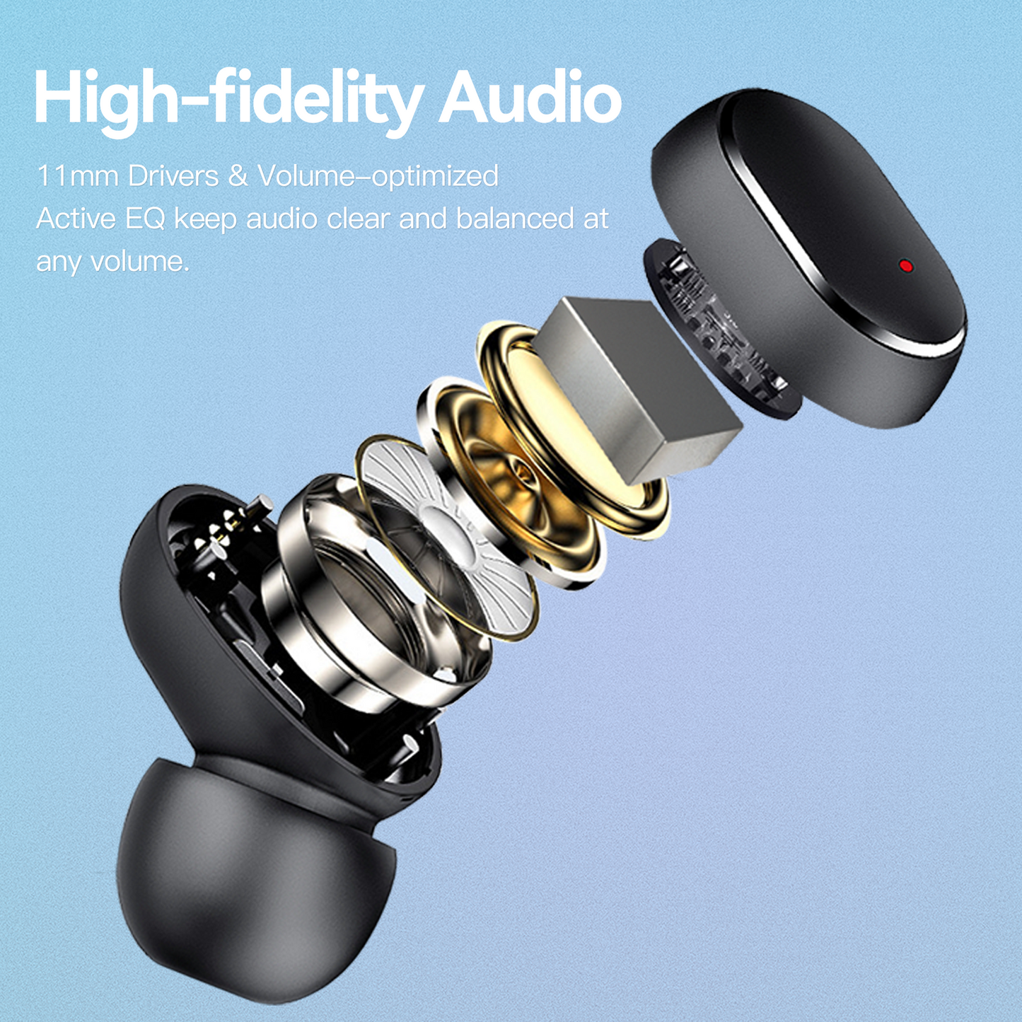 VEAT00L M3 True Wireless Earbuds In-Ear Bluetooth Headphones Stereo Calls Touch Control IPX5 Waterproof Bluetooth5.1 (Charging Case Included)