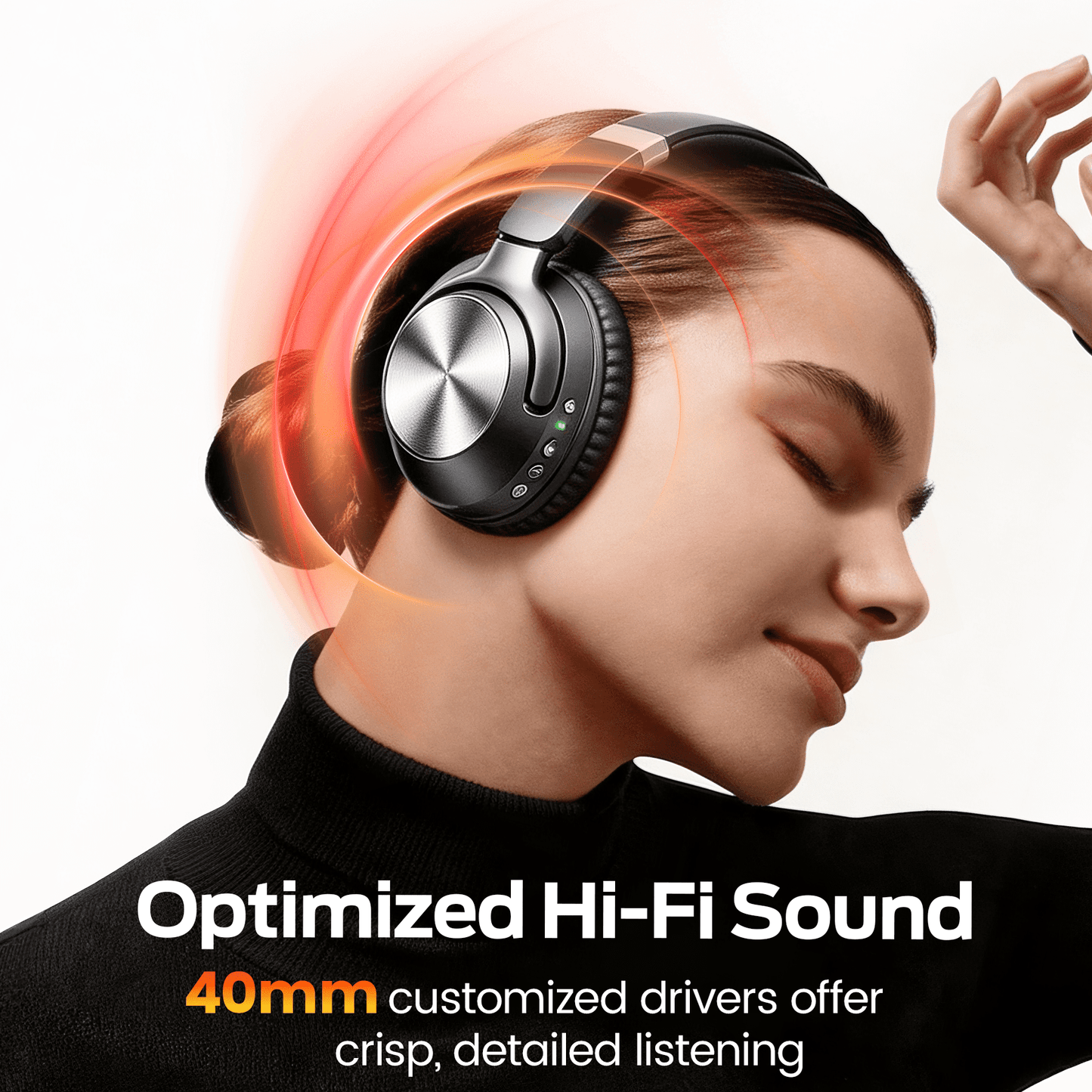VEATOOL Mini Go Wireless Retro Headphones 100 Hours Playtime Bluetooth 5.4 Wireless ANC Over-Ear Headphones LDAC Hi-Res Wireless Audio Lightweight Wireless On-Ear Headset 70S 80S Style Silver