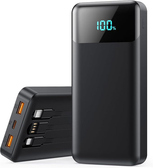 10,000mAh power bank supporting 1.5-hour fast charging; suitable for home backup, outdoor emergencies, and camping.