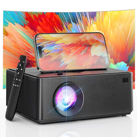 Dual-Band 5G/2.4G WiFi Bluetooth Projector, 16000 Lux 4K Supported Portable Movie Projector for Home Outdoor, 300" Display, 4-Point Keystone, HiFi Speaker