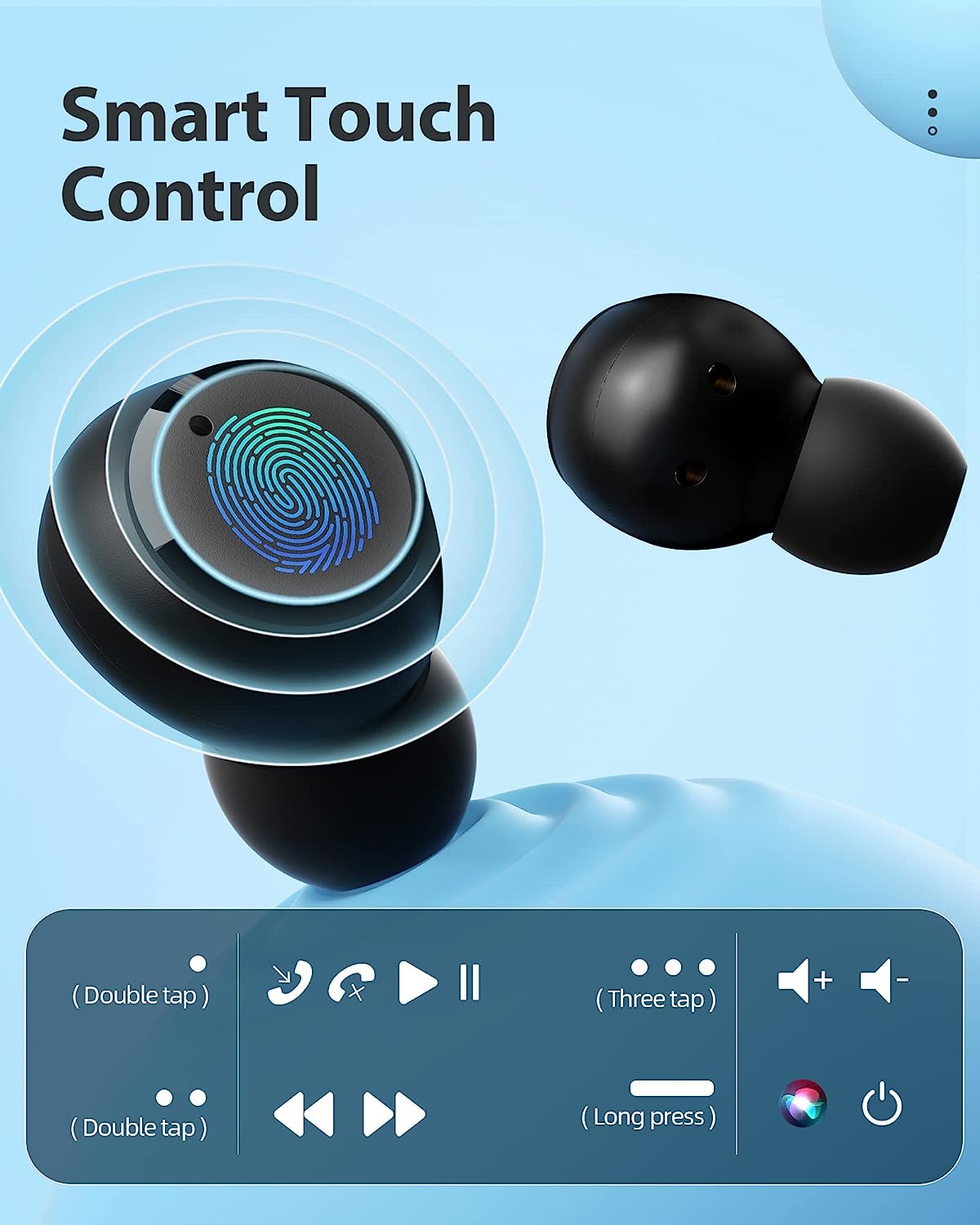T62 Bluetooth 5.3 Wireless Bluetooth Earbuds - Hybrid Active Noise Cancelling ENC in-Ear Headphones with Wireless Charging Case for Music and Calls - Superior Sound Quality and Comfort