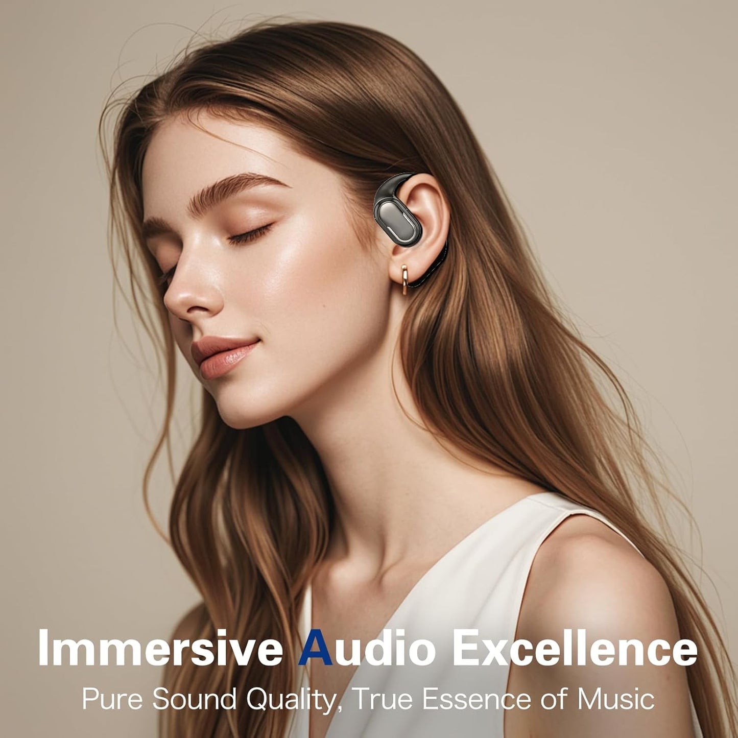 VEAT00L T5 Open Ear Headphones with Mic, Air Conduction Wireless Earbuds with LED Digital Display 40 Hrs Playtime,Clear Call ,Fast Charing,IPX7,Bluetooth 5.4 Open Ear Earbuds for Running, Workout