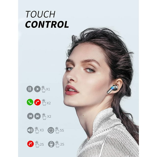Wireless Earbuds, Bluetooth 5.1 True Wireless Headphones Sports Bluetooth Earphones Over-Ear Noise Cancelling Earbuds with LED Display Over-Ear Buds with Earhooks Built-in Mic Headset for Workout