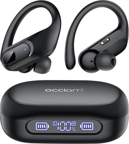 occiam Active Noise Cancelling Headphones Wireless Earbuds Bluetooth Ear Buds 96Hrs Playback HD Call Over-Ear Waterproof Earphones