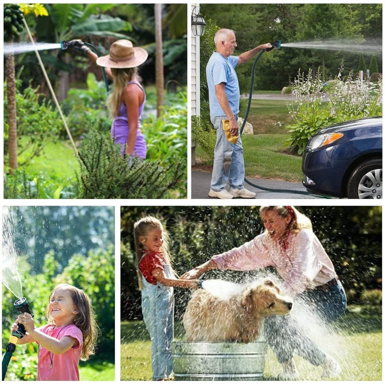 Expandable Garden Hose 150ft Upgraded,Flexible Lightweight Water Hose with 10 Way Spray Nozzle,Durable 4-Layer Latex Core,3/4” Solid Brass Fittings,Easy Store No Kink Leakproof Expanding Pipe