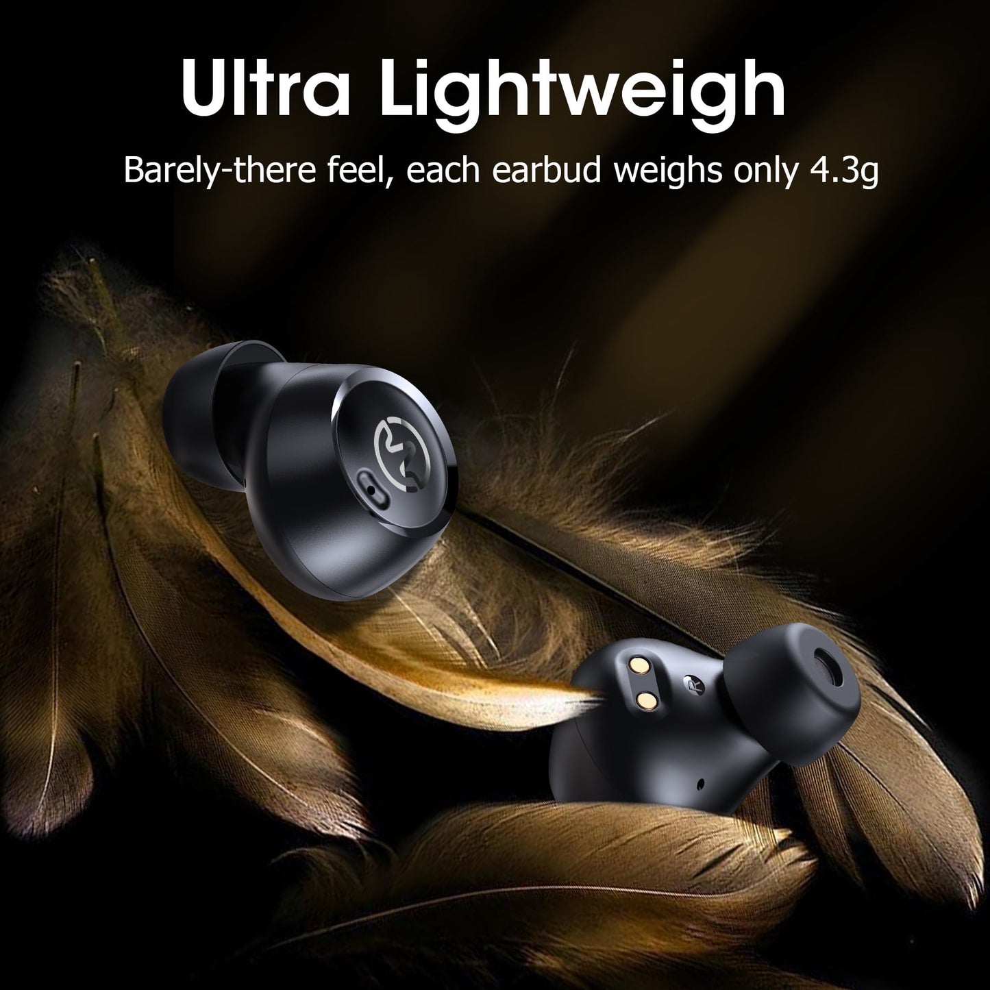 VEAT00L M14 Wireless Earbuds Bluetooth 5.3 in Ear Light-Weight Headphones Built-in Mics, 50 Hours Playtime, IPX7, Immersive Premium Sound Mini Earphones Long Distance Connection Headset