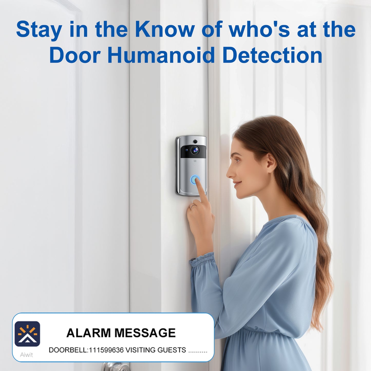 VEAT00L Doorbell Camera Wireless , 1080P Video Doorbell with Chime, Front Door Camera, 2-way Audio, Instant Alert,PIR Motion Detection,Night Vision,Battery-Powered Smart Doorbell