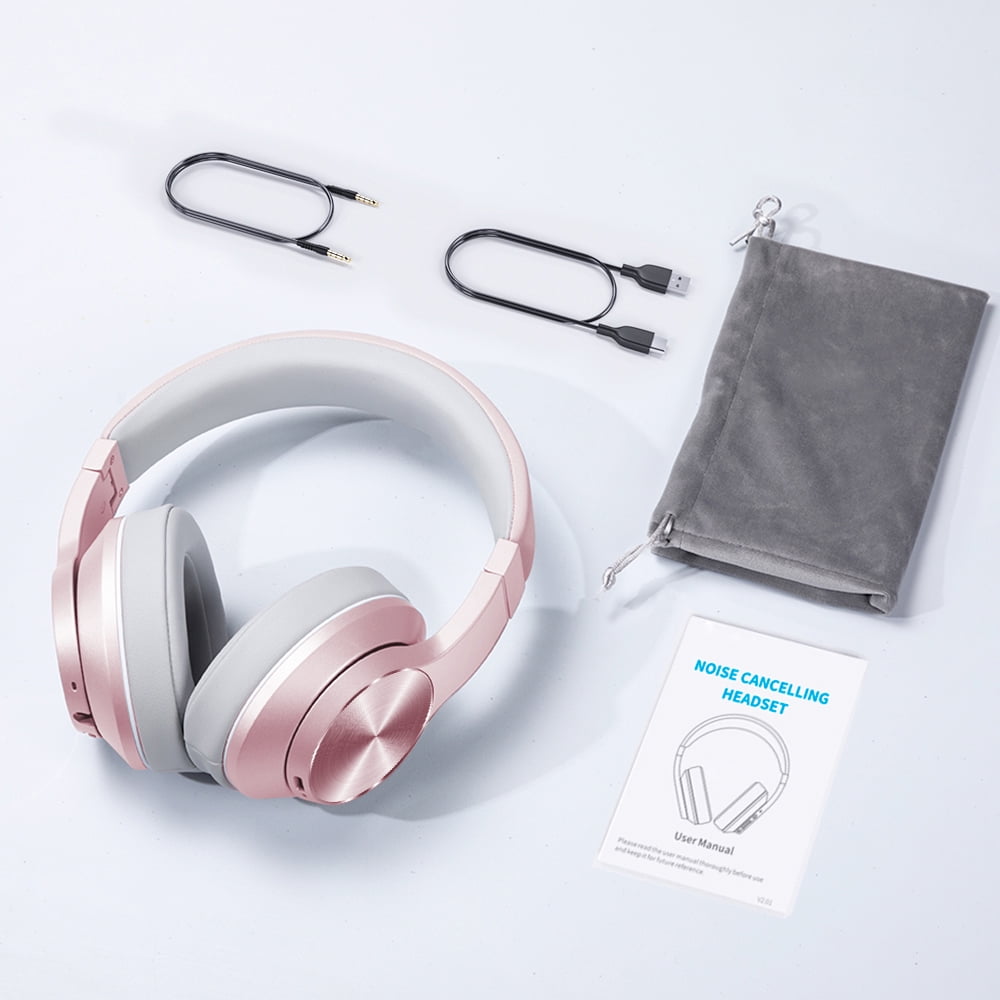 Wireless Over Ear Bluetooth Headphones, Active Noise Cancelling, HiFi Stereo Sound for Travel Work Laptop PC Cellphone