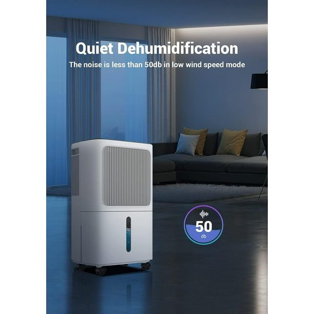 30 Pint Dehumidifiers for Home with Drain Hose, KDMLR 2,500 Sq.Ft Dehumidifier for Basement, Large Room, Bathroom, Three Operation Modes, Intelligent Humidity Control, Dry Clothes, 24HR Timer