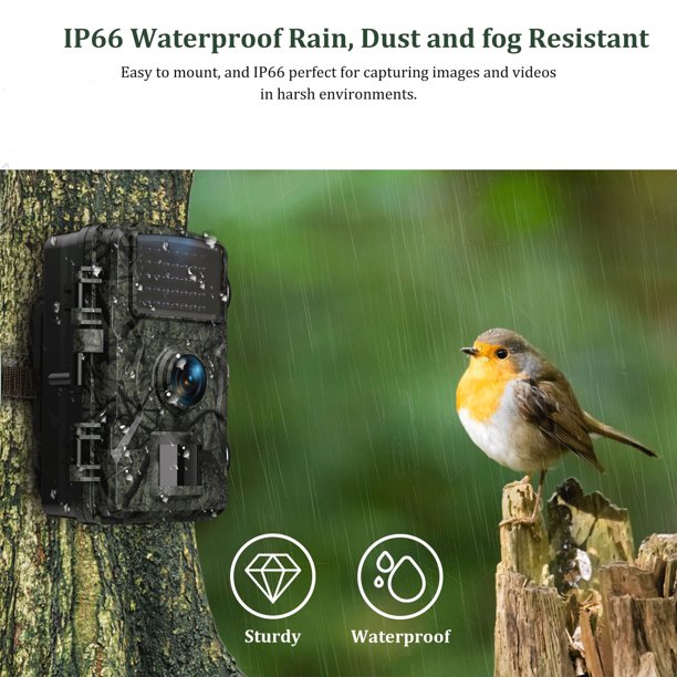 KDMLR Mini Game Camera, 16MP 1080P HD Trail Camera with Night Vision, Wildlife Waterproof Hunting Camera Wildgame, Hunting Trail Monitors
