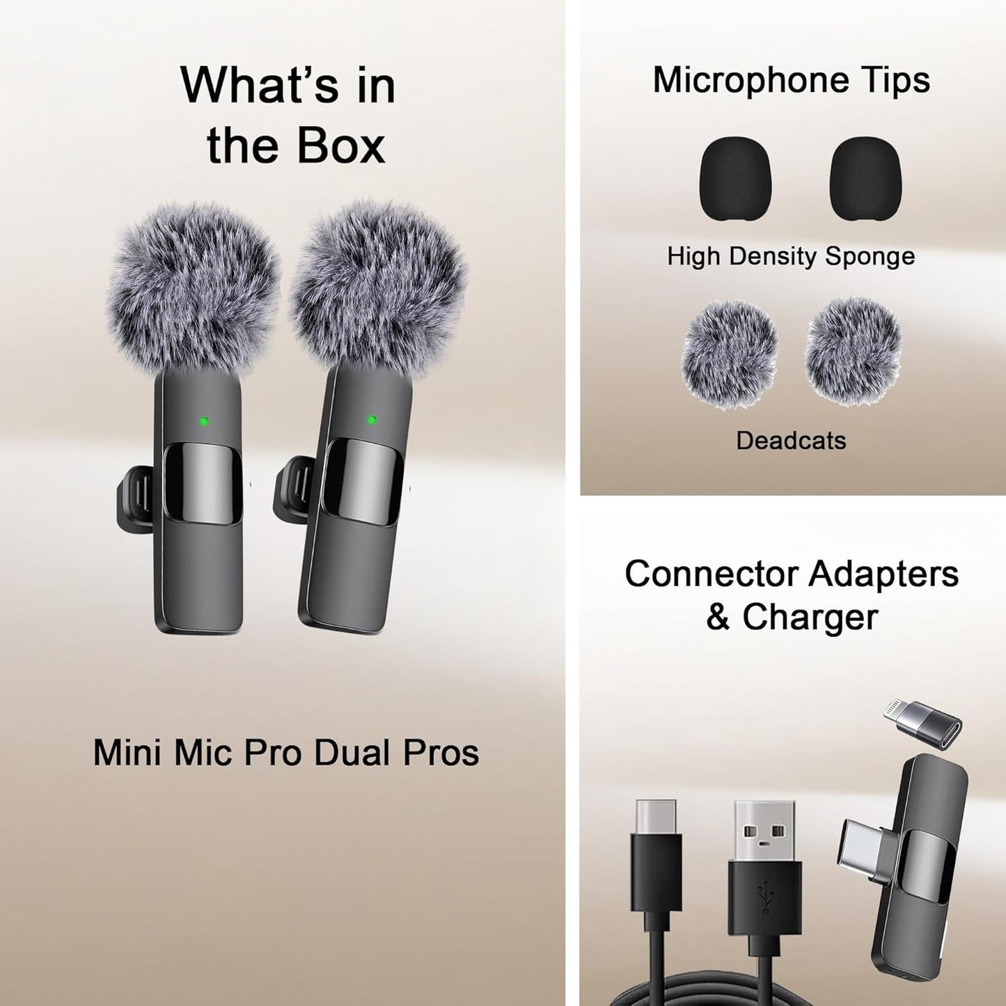 KDMLR Wireless Lavalier Microphone for Samsung and Android Plug and Play Wireless Microphone for Recording, Live Streaming, YouTube, Facebook, TikTok, Clip-on Lavalier Mini Microphone with Noise Cance