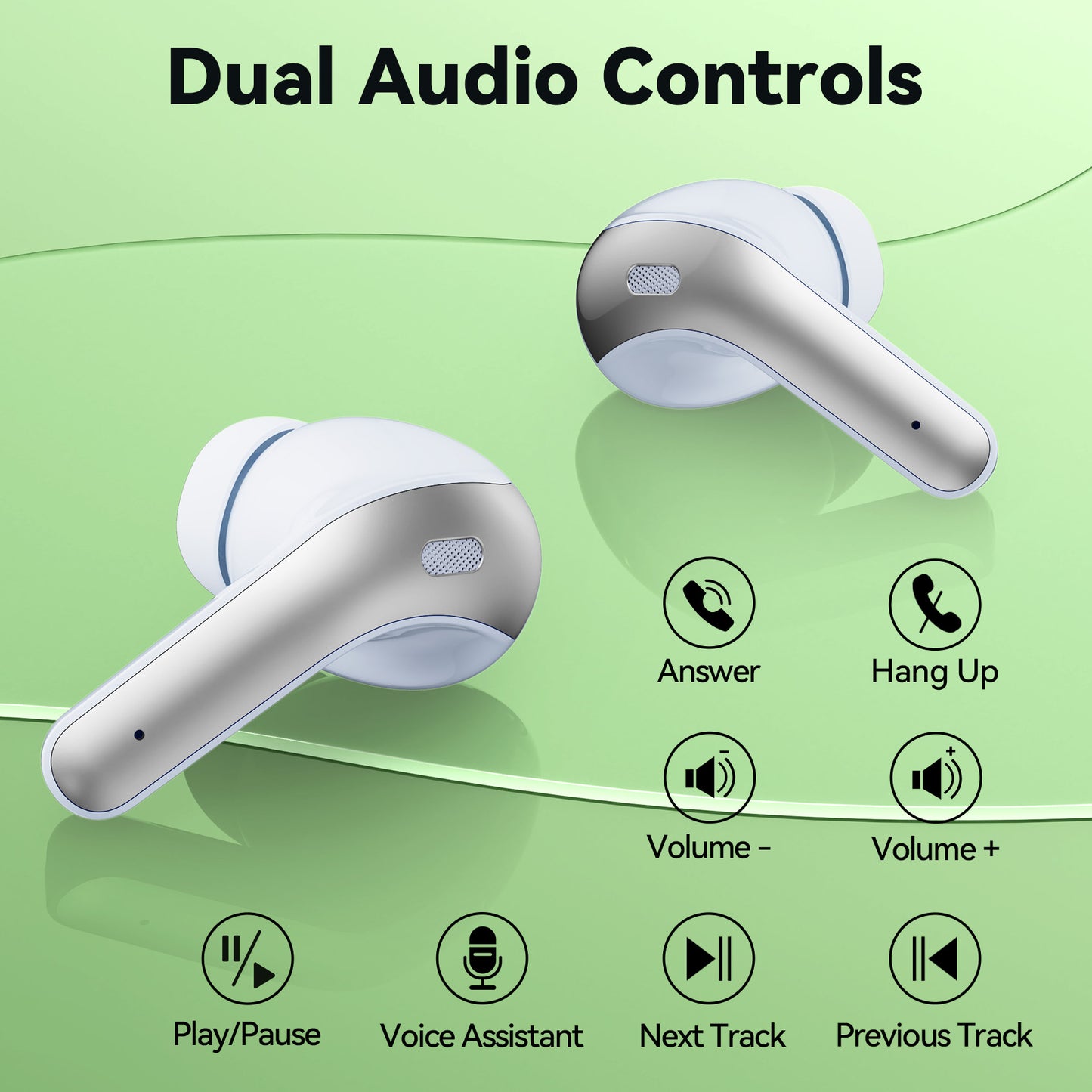 VEAT00L Bluetooth Headphone True Wireless Earbuds 65H Playback Power Display Earphones with Wireless Charging Case IPX7 Waterproof in-Ear Earbuds with Mic for TV Phone Computer Laptop Sports