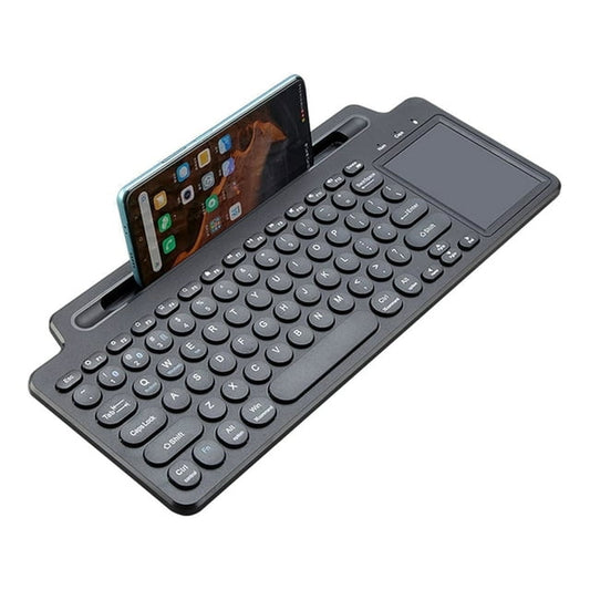 Bluetooth Keyboard, Dual Mode (BT 5.3+2.4G) Wireless Keyboard with Touchpad Computer Keyboard for Windows PC Laptop iPad Smartphone Tablet Android Mac, Black