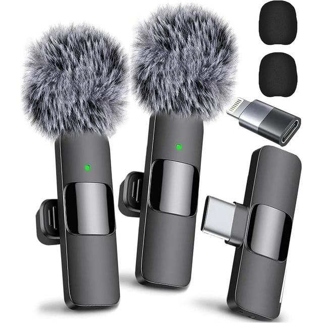 KDMLR Wireless Lavalier Microphone for Samsung and Android Plug and Play Wireless Microphone for Recording, Live Streaming, YouTube, Facebook, TikTok, Clip-on Lavalier Mini Microphone with Noise Cance