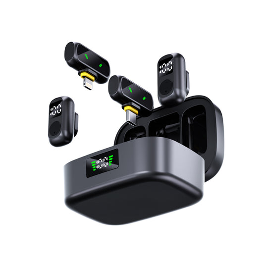 2-in-1 Wireless Lavalier Mic for iPhone & Android, Plug & Play, Noise Cancellation: Gaming, Live Streaming, Vlog, YouTube, TikTok, Podcast