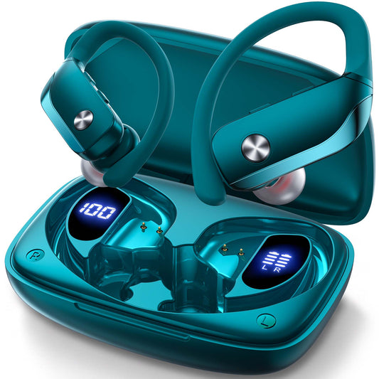 VEAT00L Wireless Earbuds Bluetooth Headphone Sport, Bluetooth 5.4 Earbud, 72Hrs Earphone with Earhook, Noise Cancelling Mic, IP7 Waterproof Headset for Workout/Running
