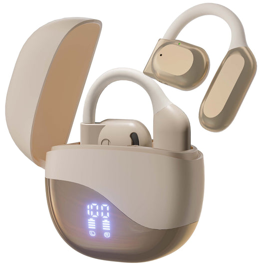 Veatool Wireless Earbuds,Open Ear Headset with Microphone Touch Control,Bluetooth 5.4,High-Fidelity Stereo Earphones for Sports and Work